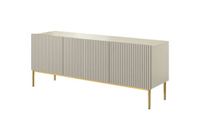 Mobile TV cachemire 2 ante a ribalta 1 cassetto con piede in metallo oro Nicole 150 x 45 cm