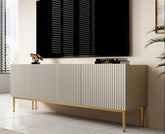 Mobile TV cashmere 2 ante a ribalta 1 cassetto con piede in metallo oro Nicole 150 x 45 cm