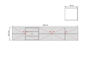 Mobile TV sospeso 5 ante in legno laminato Asha 200 x 40 cm